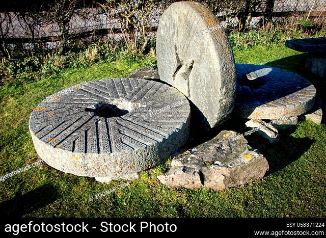 SOUTH DOWNS, SUSSEX/UK - JANUARY 3 : Old mill stones on the South Downs Way Clayton near Brighton in East Sussex on January 3, 2009