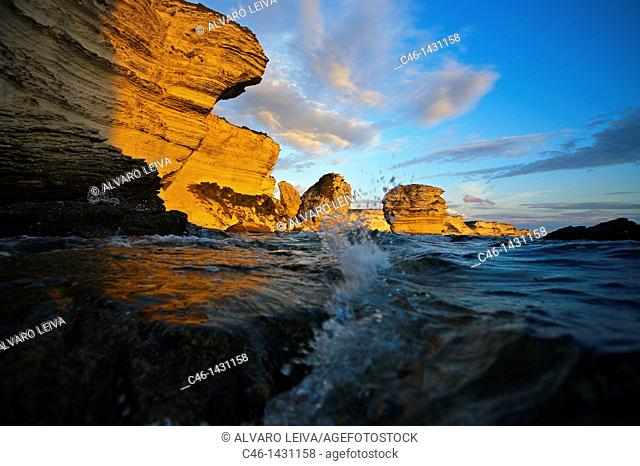 Cliffs  Bonifacio, Corsica Island  France