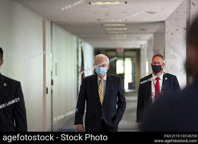 United States Senate Majority Leader Mitch McConnell (Republican of Kentucky) arrives for the GOP luncheon in the Hart Senate Office Building on Capitol Hill in...