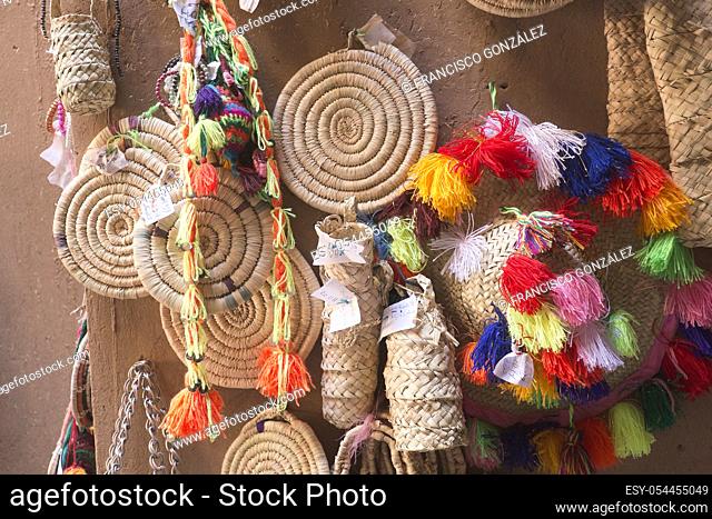 Products for sale in a market in M'Hamid El Ghizlane, Zagora province, Morocco