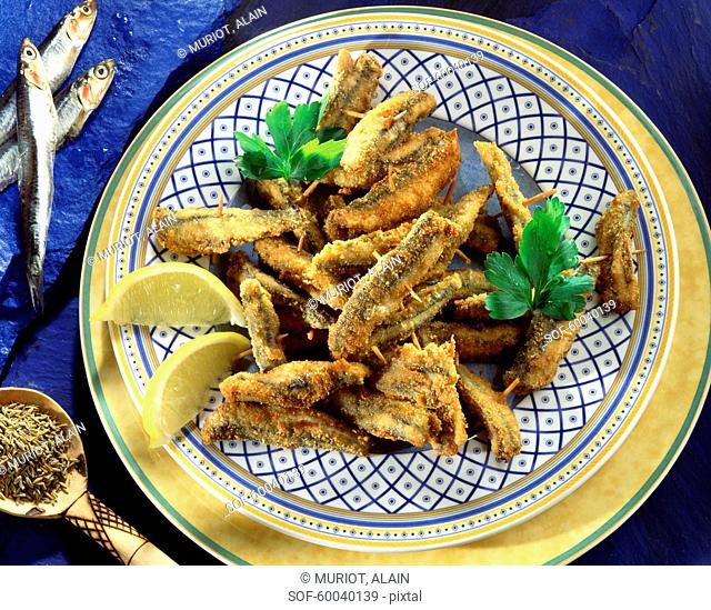 Algerian-style fried anchovies