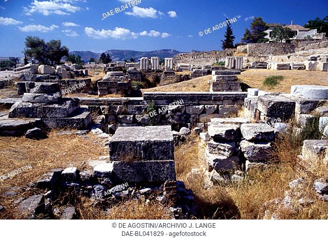 Ruins of the archaeological site of Eleusis, Greece. Greek and Roman civilisation, 5th-1st century BC