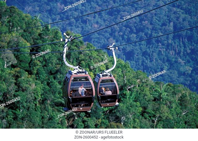 Die Bergbahn des Telaga Tujuh Berg ueber dem Regenwald auf der Insel Langkawi in Malaysia in Suedostasien