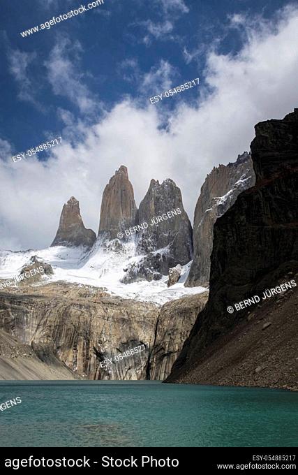 torres del paine mountain in chile