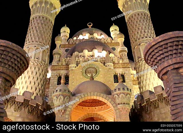 Sharm El Sheikh, Egypt - March 2, 2018: The mosque in the Sharm El Sheikh, old sity