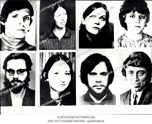 Oct. 25, 1977 - The Biggest Search In History ForThe Killers Of Dr Schleyer: On the very same night of October 19th, when the body of Hanns-Marting Schleyer was...