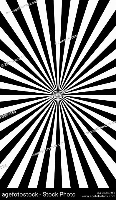 Abstract black and white sun rays - Vector illustration