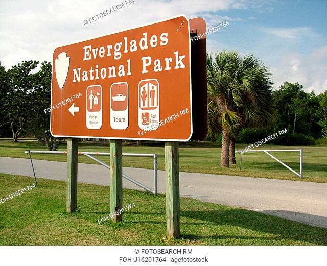 Everglades National Park, FL, Florida, Entrance sign