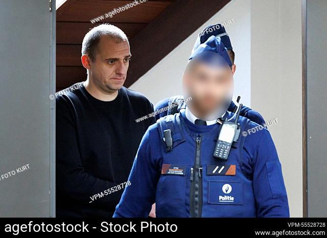 the accused Pieter Platteeuw pictured during a session of the assizes trial of Platteeuw (37) who is on trial for the poison murder of his wife Dana Van Laeken...