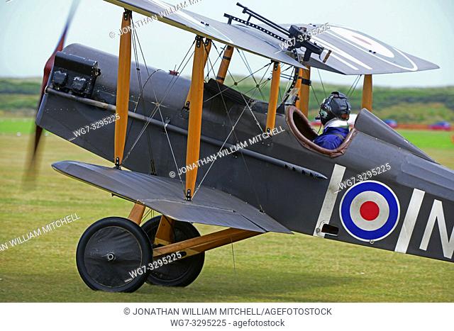 SCOTLAND Montrose -- 03 Aug 2014 -- A replica SE5a biplane, used by the Royal Flying Corps in World War I as he performed an air display to commemorate the...