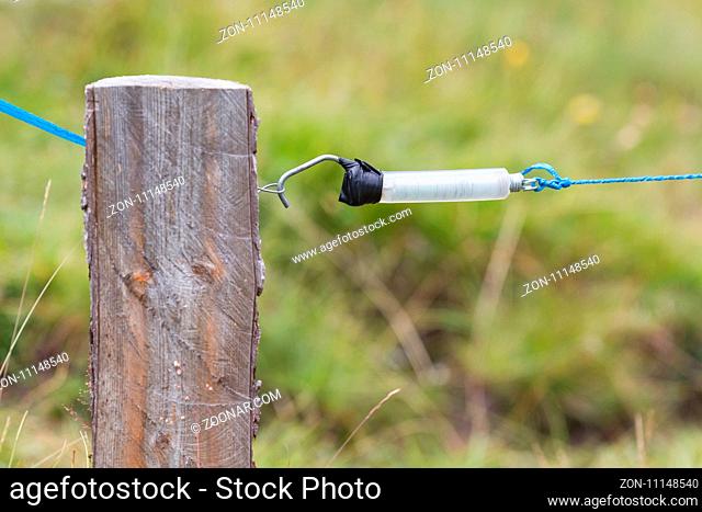 Electric fence in the countryside in Austria (Tirol)