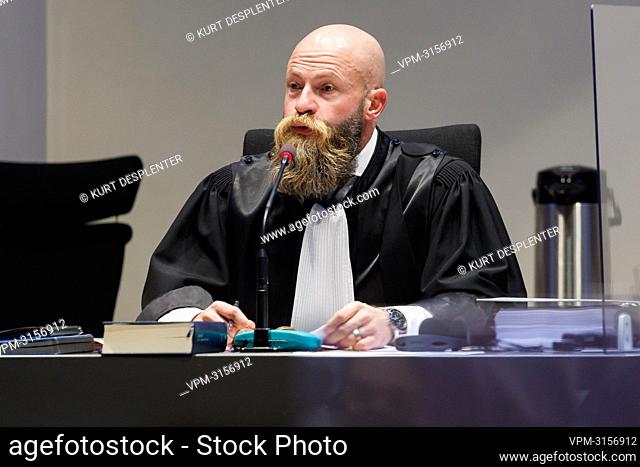 Chairman of the court Bert Salembier pictured during a session at the tribunal of first instance, where 23 people are on trial for the dead of 39 Vietnamese...