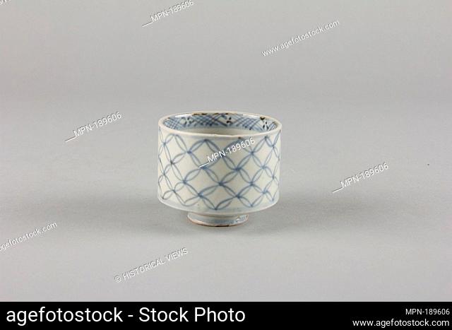 Soba cup. Period: middle Edo period (1615-1868); Date: first half of 18th century; Culture: Japan; Medium: Porcelain with underglaze blue (Hizen ware);...