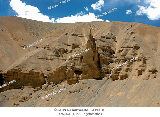 Rock formation ; Pang village ; Himachal Pradesh ; India