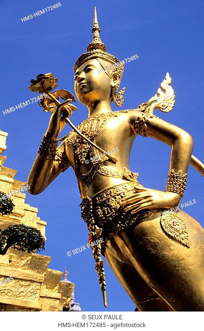 Thailand, Bangkok, Wat Phra Kaew Temple located in the Royal Palace enclosure