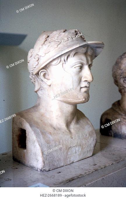 Marble bust of Greek general and statesman Pyrrhus of Epirus, c319BC-272 BC Artist: Unknown