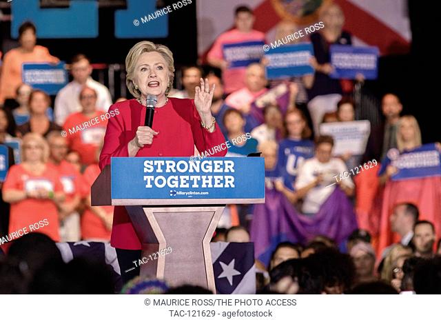 Presidential Candidate Hillary Clinton speaking to her supporters at Broward College, Coconut Creek, FL. October 25, 2016