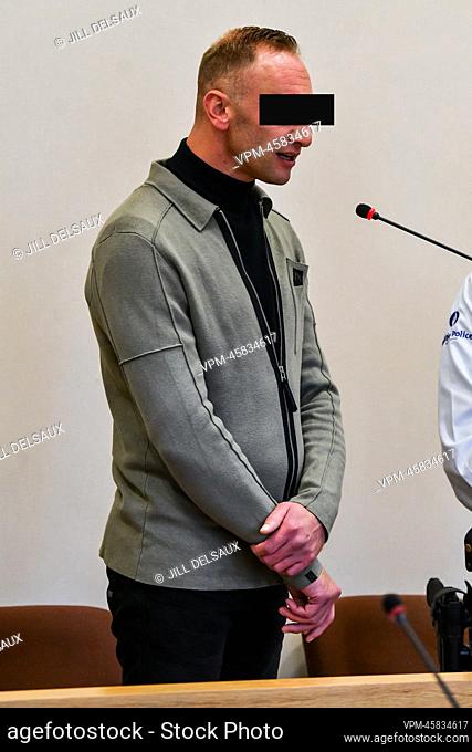 accused Yvo Theunissen pictured during the jury constitution session at the assizes trial of Dutchman Theunissen, for shooting police officer Amaury Delrez in...