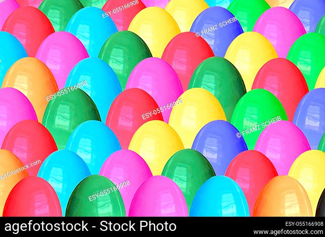 colorful shiny porcelain Easter eggs