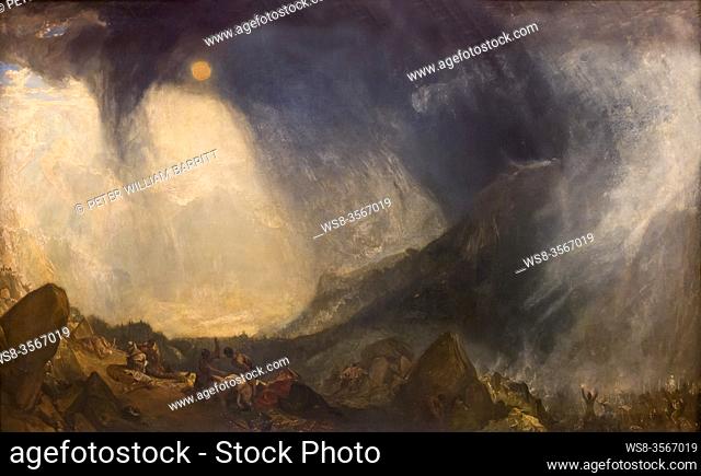Snow Storm, Hannibal and His Army Crossing the Alps, by JMW Turner, 1812,