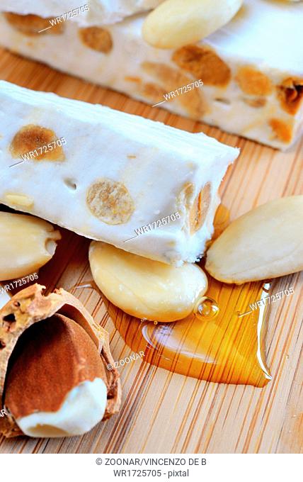 honey nougat with almonds