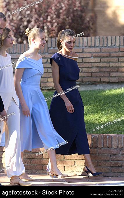 King Felipe VI of Spain, Queen Letizia of Spain, Crown Princess Leonor, Princess Sofia attends Fundacion Princess of Girona Awards Ceremony at Water Museum...