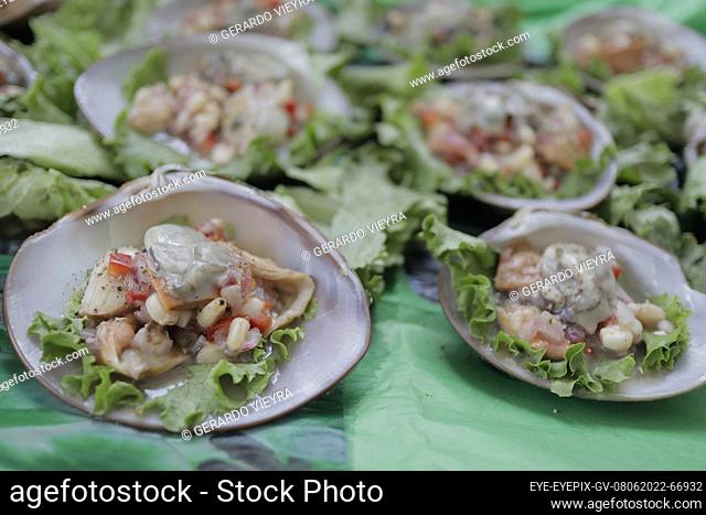 Jun 8, 2022, Mexico City, Mexico: Details of the seafood saucers during the 16th Fish and Seafood Fair 2022 in Iztapalapa