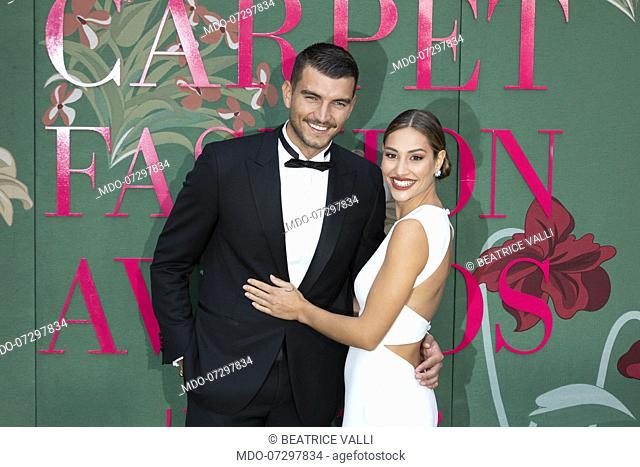 Marco Fantini and Beatrice Valli on the Red carpet of the Green carpet Fashion Awards event at the Teatro alla Scala. Milan (Italy), September 22nd, 2019