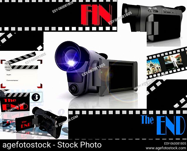 composition of film images and video