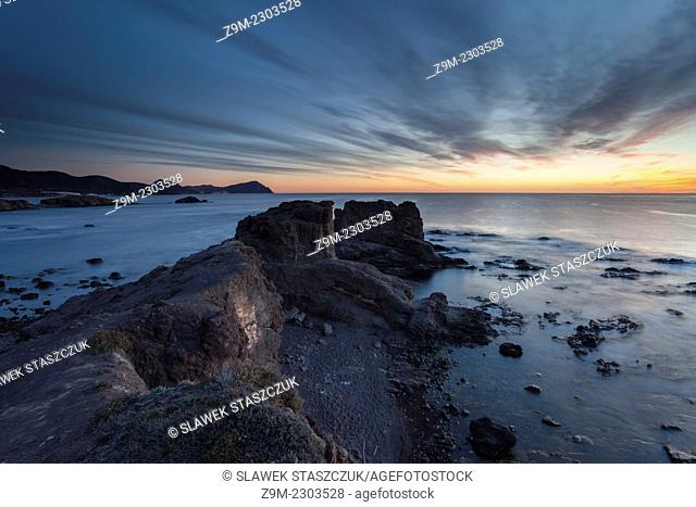 Dawn at Playa del Arco, Almeria, Andalusia, Spain