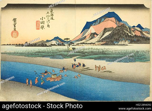 Odawara: The Sakawa River (Odawara, Sakawagawa), from the series Fifty-three Statio.., c. 1833/34. Creator: Ando Hiroshige