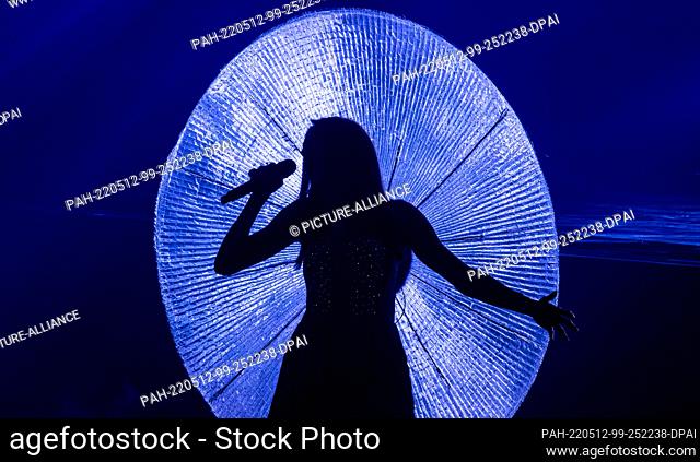 11 May 2022, Italy, Turin: Vladana from Montenegro with the title ""Breathe"" during the dress rehearsal for the second semi-final at the Eurovision Song...