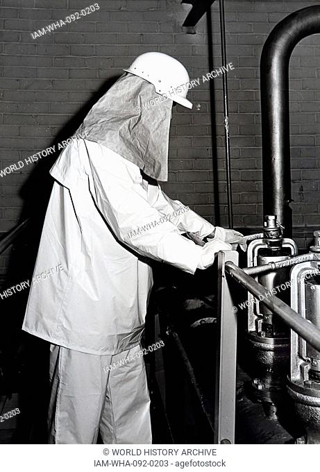 Terylene' protective clothing has been developed for handling High Test Peroxide which is used as the propellant oxidant in H.M. Submarine 'Excalibur'