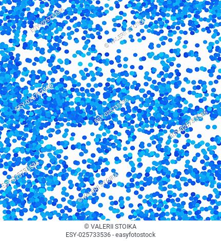 Blue Confetti Isolated on White Background. Blue Circle Pattern