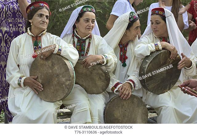 Pamiri women celebrating at the 'Roof of the World' festival in Khorog, Tajikistan