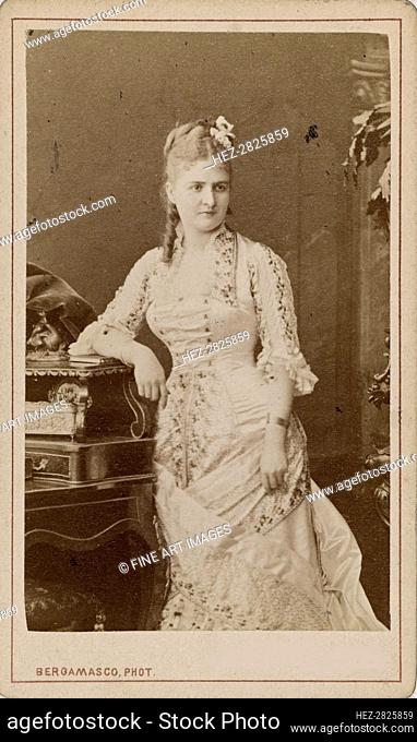 Portrait of the Opera singer Caroline Salla (Caroline Louise de Septavaux) , c. 1880. Creator: Bergamasco, Charles (Karl) (1830-1896)
