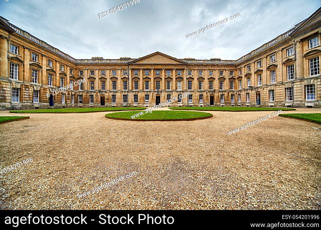 The view of Peckwater Quadrangle (The Peck) of Christ Church. Oxford University. England