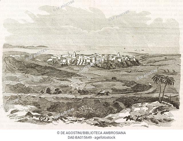 View of Mostaganem, on the Gulf of Arzew, Algeria, engraving from L'album, giornale letterario e di belle arti, June 22, 1844, Year 11