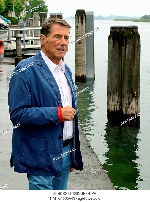 ARCHIVE - An archive picture dated 26 July 2014 shows Austrian singer and composer Udo Juergens during a dpa interview at the Rhine river in Gottlieben