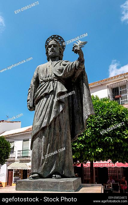 Statue of Saint Bernard in the Plaza de la Iglesia Marbella