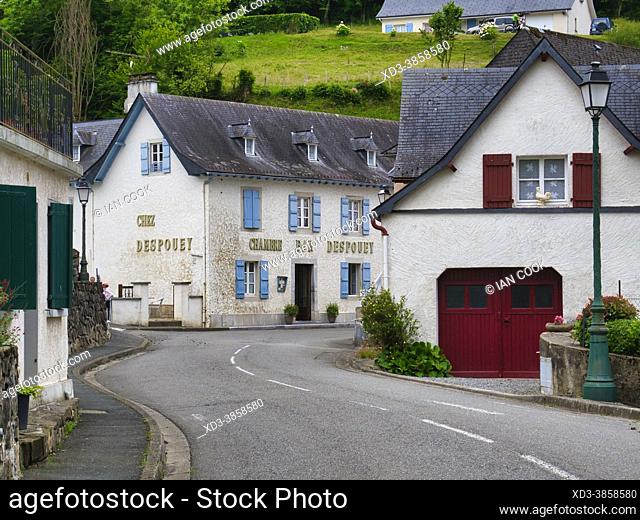 street scene, Larrau, Pyrenees-Atlantique, Nouvelle-Aquitaine, France
