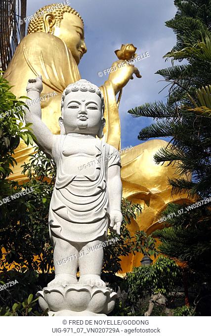 Van Hanh zen buddhist monastery. Siddhartha Gautama, Buddha as a child. It is said that the child was born fully awake. Dalat. Vietnam