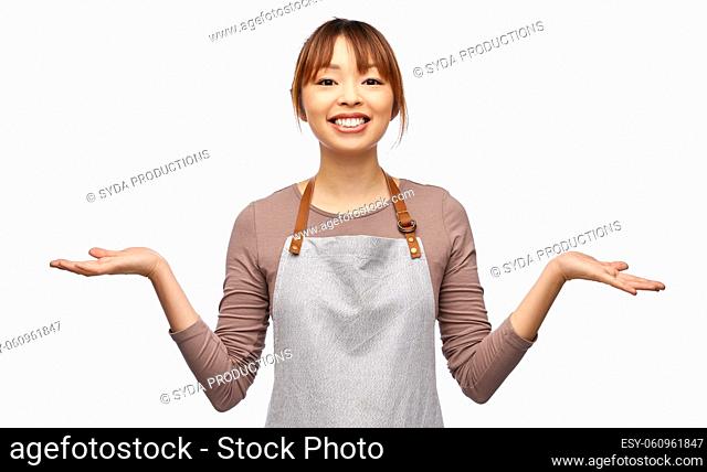 happy smiling woman, female chef or waitress