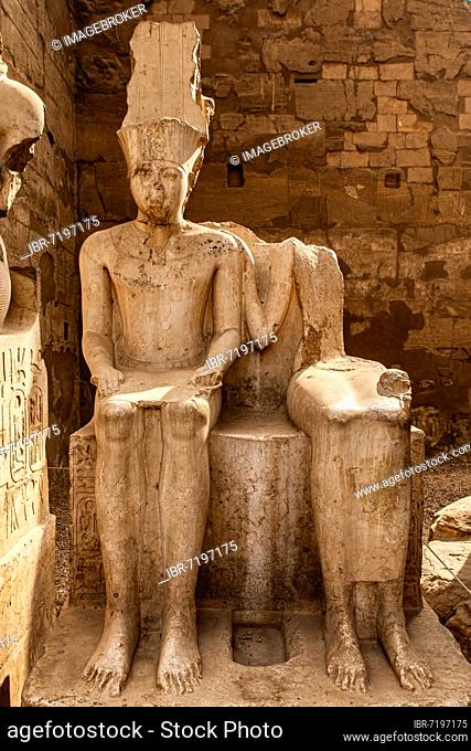 Double-seated statue with pair of gods Amun and Mut, Luxor Temple, Thebes, Egypt, Luxor, Thebes, Egypt, Africa