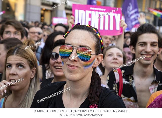 The Gay Pride in Milan The first time it was addressed to celebrate 50 years since the events of Stonewall in New York. Milan (Italy), 29 June 2019