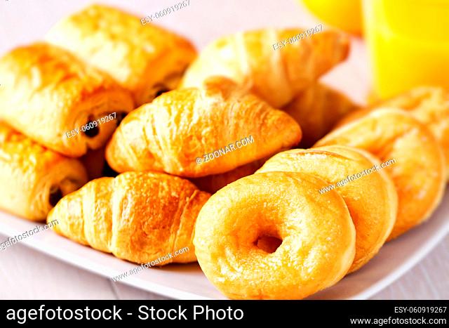 Selection of Breakfast Pastries on a plate. High quality photo