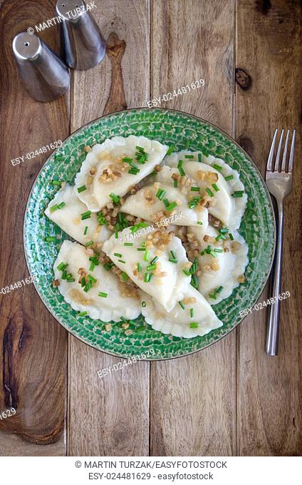 Dumplings filled with cheese and potatoes