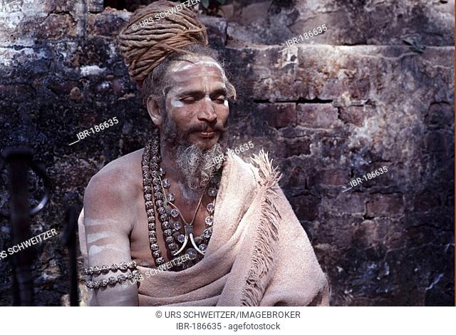 Sadhu Portrait (Juna Akhara Camp), during Kumbh Mela at Haridwar, Uttar Pradesh, India, Asia
