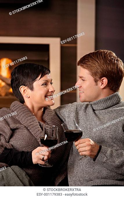 Romantic couple at home