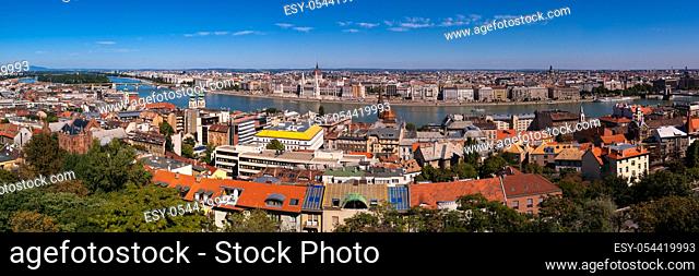 Panorama of Budapest with Parliament and the Danube River